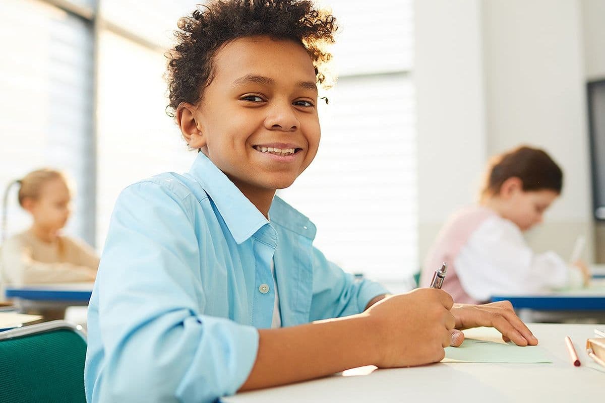 Middle school Boy Smiling at school