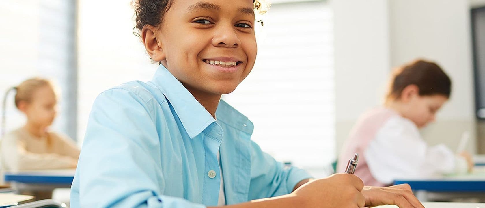 Middle school Boy Smiling at school