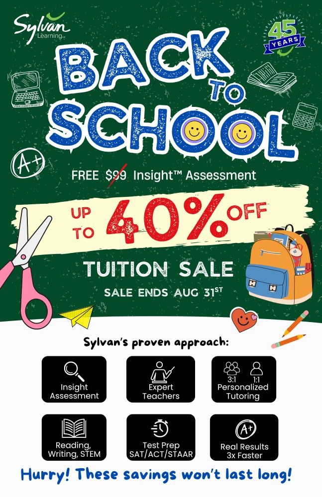 Back to School Sale with up to 40% Off Tutoring Packages!