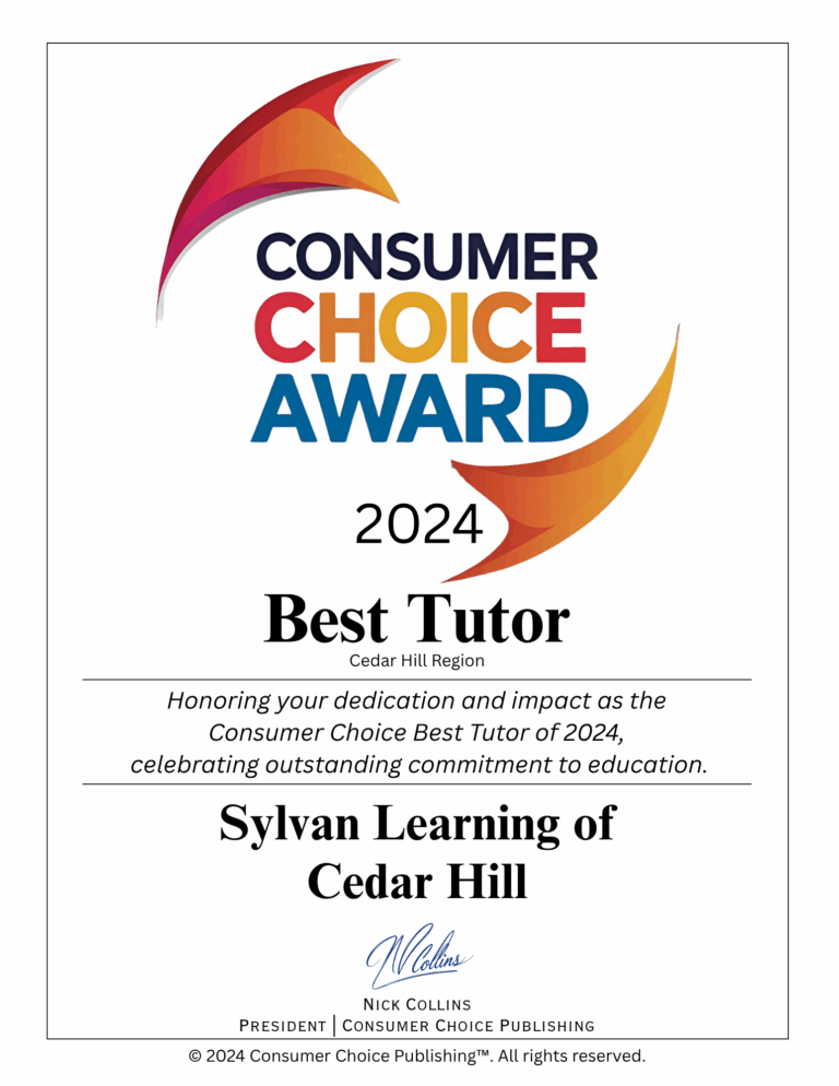 Consumer Choice Award (2024) for Tutoring Excellence for Sylvan Learning of Cedar Hill