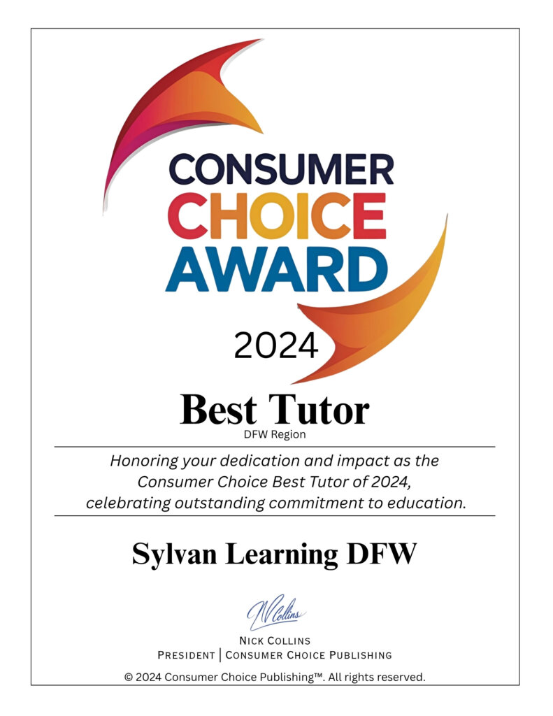 Consumer Choice Award (2024) for Tutoring Excellence for Sylvan Learning