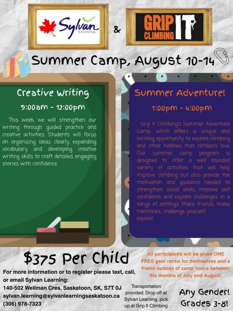 Grip it camp poster - August 10-14