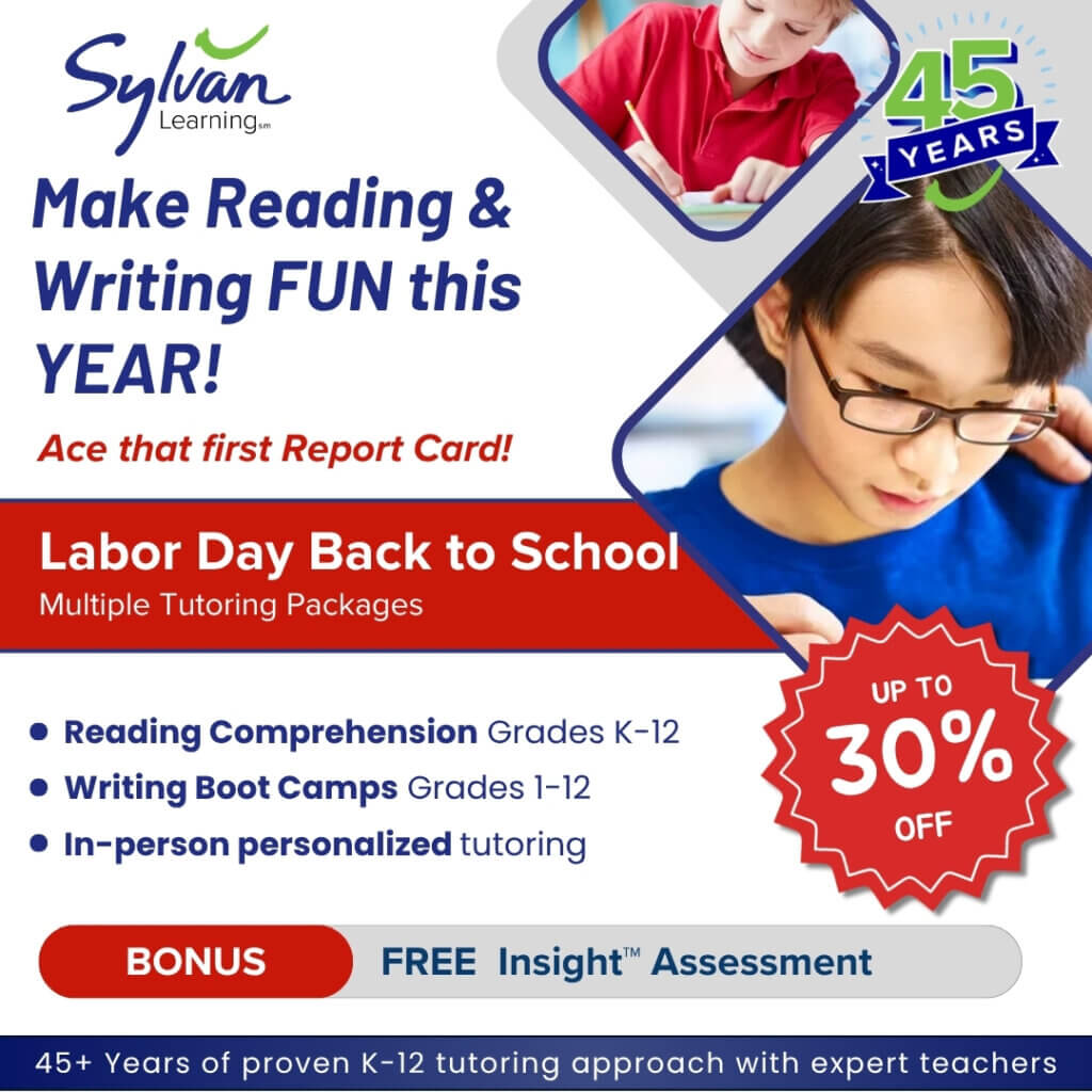 Labor Day Back to School Sale with up to 30% Off Tutoring Packages!