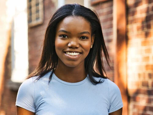 Outdoor portrait of a Young black African American